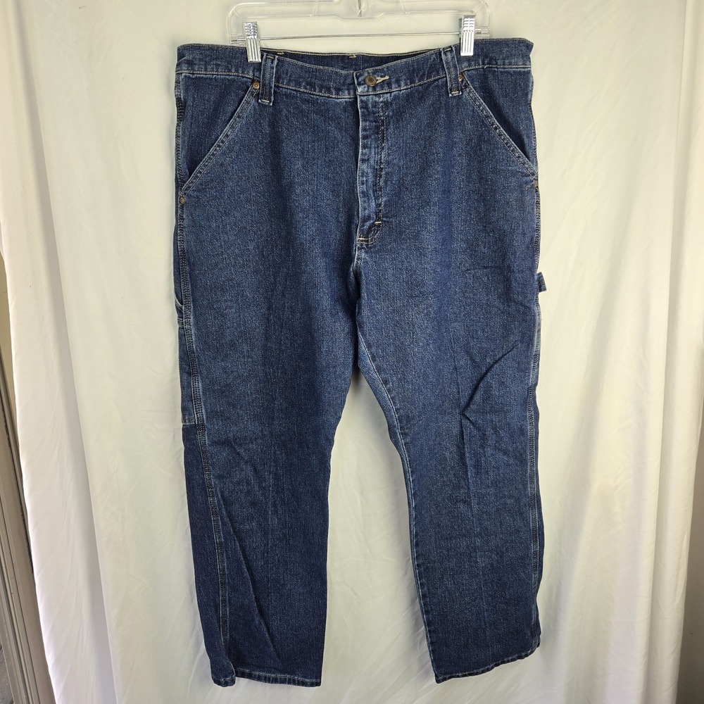 Wrangler Carpenter Denim Jeans 38 x 30 Blue Utility Work Job Classic Grunge
